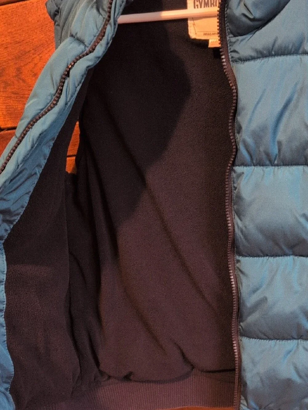 Gymboree Teal Quilted Puffer Vest with Stripe Hem